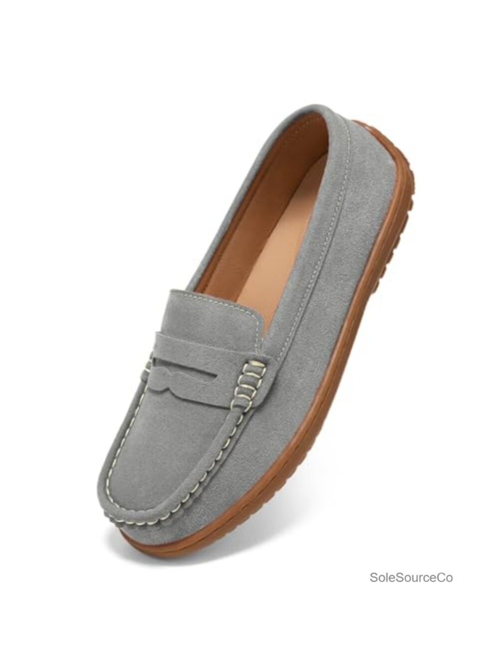 Women's Suede Penny Loafers Slip-On Memory Foam Arch Support Work Travel